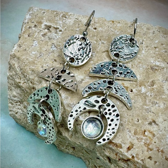 Boho Moonstone Dangles - Picture 3 of 3